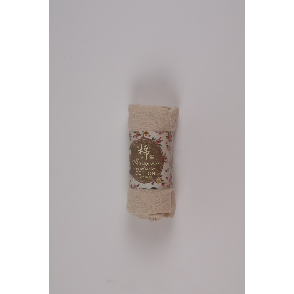 Shangenxi Women Scarf Handmade Cotton Beige Solid OS NWT